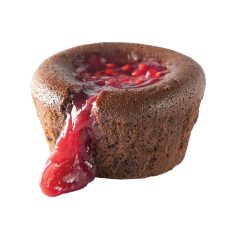 Csokoládé szuflé málnás töltelékkel